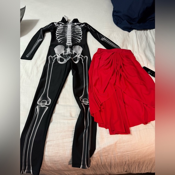 Skeleton Bodysuit Dance Costume Child Medium - Picture 1 of 6